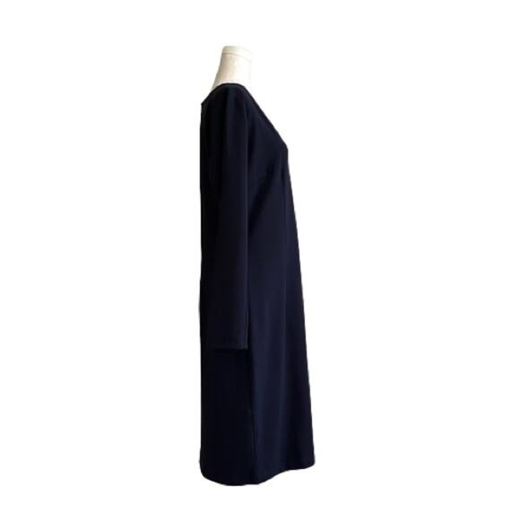 Chloe Kristyn Maggie Dress Navy Ponte Knit V-Neck Long Sleeve Sheath Large NEW - Picture 7 of 12